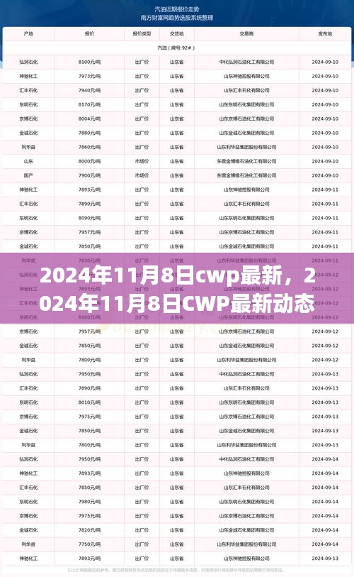 2024年11月8日CWP最新動(dòng)態(tài)，引領(lǐng)行業(yè)變革的關(guān)鍵步驟與案例分析