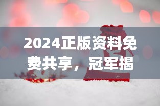 2024正版資料免費(fèi)共享，冠軍揭曉預(yù)告_E VH233.8預(yù)備版