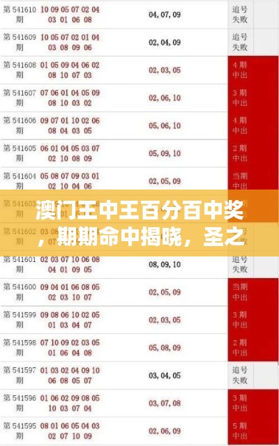 澳門王中王百分百中獎(jiǎng)，期期命中揭曉，圣之道CMY854贏家誕生