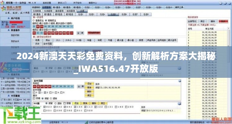 2024新澳天天彩免費(fèi)資料，創(chuàng)新解析方案大揭秘_IWA516.47開(kāi)放版