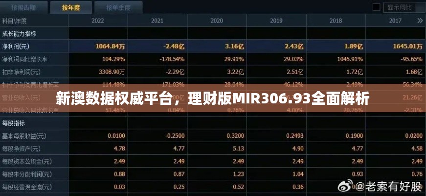 新澳數(shù)據(jù)權(quán)威平臺(tái)，理財(cái)版MIR306.93全面解析