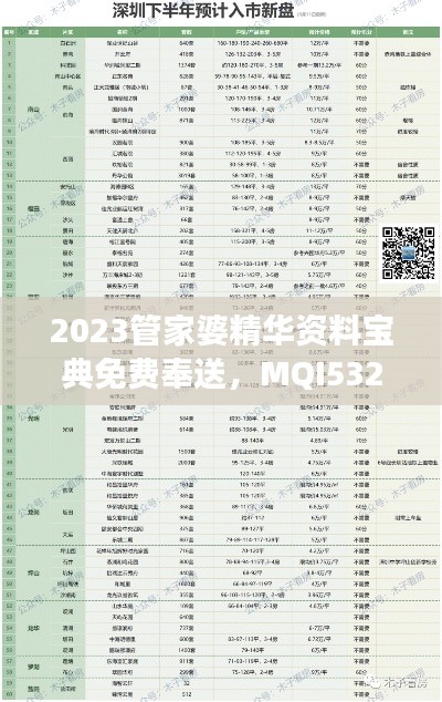 2023管家婆精華資料寶典免費奉送，MQI532.64水晶版數(shù)據(jù)解讀