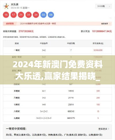 2024年新澳門免費(fèi)資料大樂(lè)透,贏家結(jié)果揭曉_神話境ZUD818.75