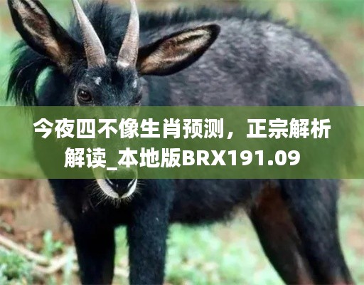 今夜四不像生肖預(yù)測，正宗解析解讀_本地版BRX191.09