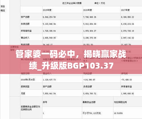 管家婆一碼必中，揭曉贏家戰(zhàn)績(jī)_升級(jí)版BGP103.37