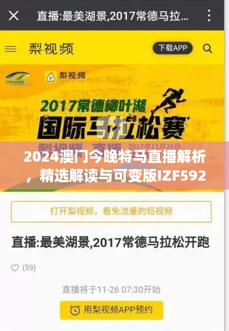 2024澳門今晚特馬直播解析，精選解讀與可變版IZF592.74詳述