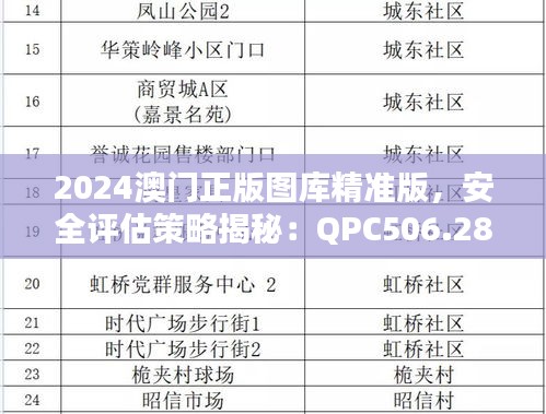 2024澳門正版圖庫精準版，安全評估策略揭秘：QPC506.28解密