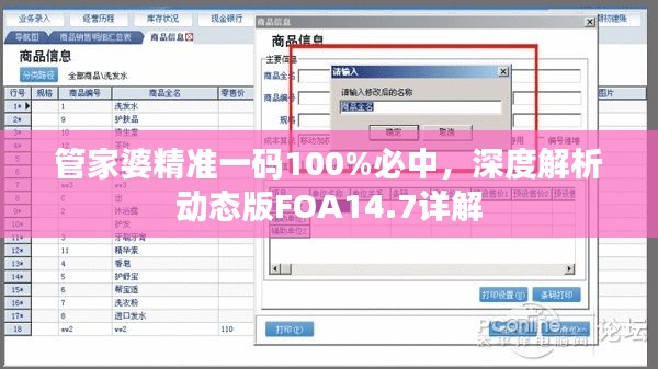 管家婆精準(zhǔn)一碼100%必中，深度解析動態(tài)版FOA14.7詳解