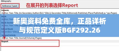 新奧資料免費(fèi)全庫(kù)，正品詳析與規(guī)范定義版BGF292.26