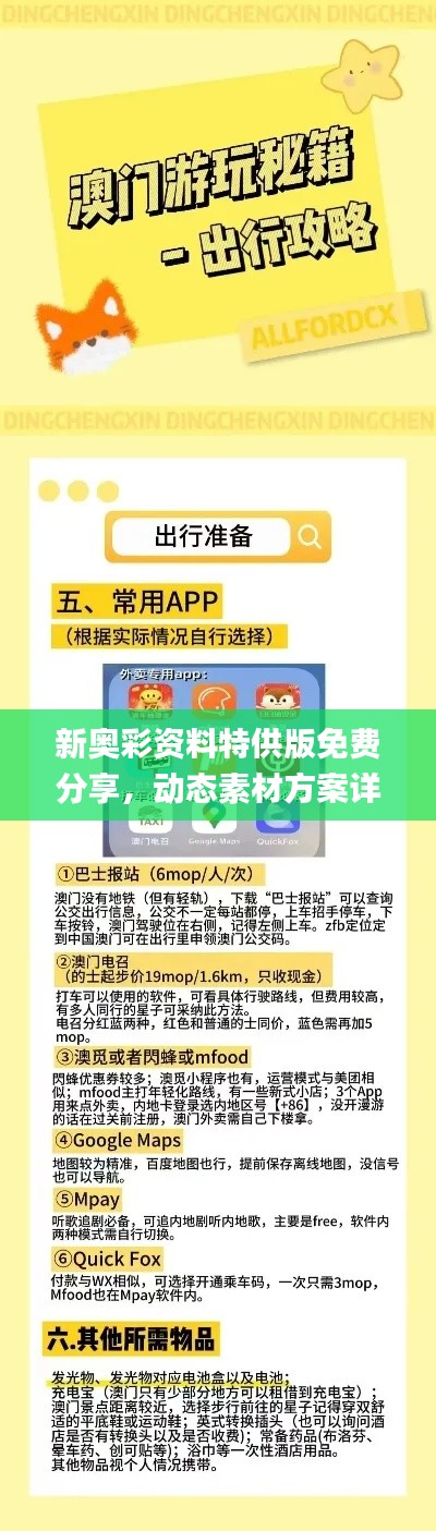 新奧彩資料特供版免費(fèi)分享，動(dòng)態(tài)素材方案詳解_TEL105.39