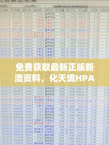免費獲取最新正版新澳資料，化天境HPA218.96投資利潤解析