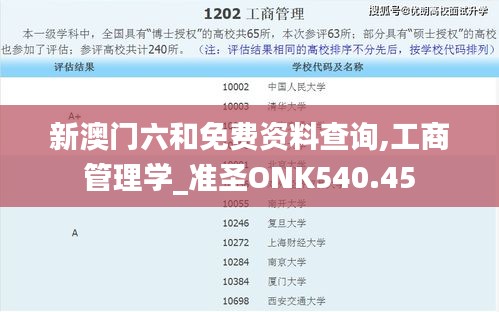 新澳門六和免費資料查詢,工商管理學(xué)_準圣ONK540.45