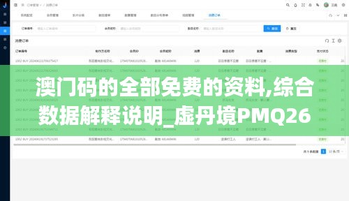 澳門(mén)碼的全部免費(fèi)的資料,綜合數(shù)據(jù)解釋說(shuō)明_虛丹境PMQ267.28