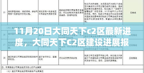 大同天下C2區(qū)建設(shè)最新進(jìn)度報(bào)告（11月20日更新），細(xì)節(jié)揭秘與進(jìn)展解讀