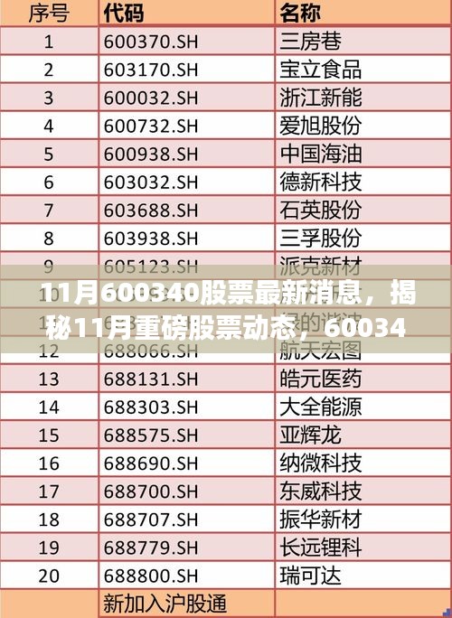 揭秘重磅股票動態(tài)，深度解析600340股票最新消息，把握投資先機(jī)