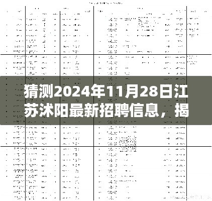 揭秘江蘇沭陽未來招聘趨勢，職業(yè)機(jī)會(huì)大猜想與最新招聘信息預(yù)測（2024年11月）