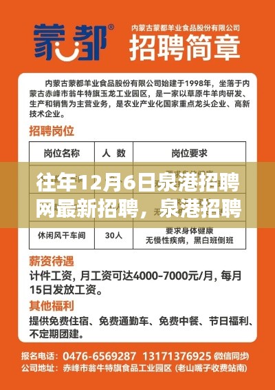 泉港招聘網獨家速遞，歷年12月6日最新招聘信息大盤點與往年招聘動態(tài)回顧