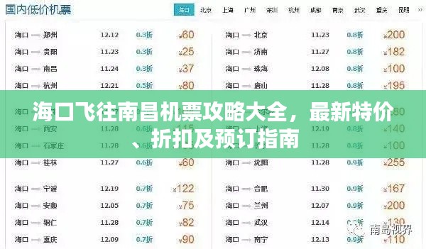 ?？陲w往南昌機票攻略大全，最新特價、折扣及預(yù)訂指南