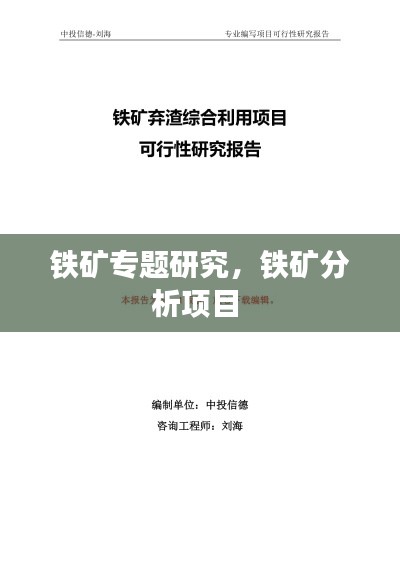 鐵礦專題研究，鐵礦分析項目 