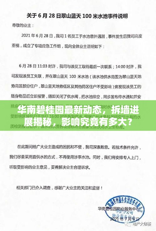 華南碧桂園最新動態(tài)，拆墻進展揭秘，影響究竟有多大？