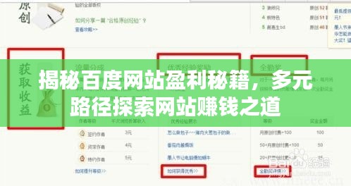 揭秘百度網(wǎng)站盈利秘籍，多元路徑探索網(wǎng)站賺錢之道