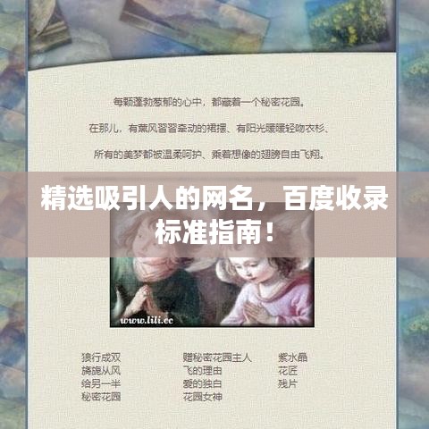 精選吸引人的網(wǎng)名，百度收錄標(biāo)準(zhǔn)指南！