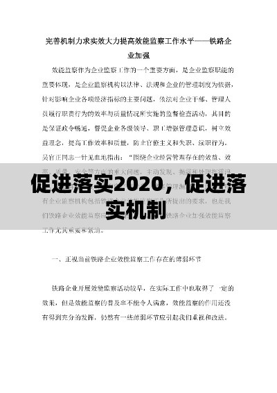 促進落實2020，促進落實機制 