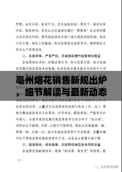 亳州煙花銷售新規(guī)出爐，細(xì)節(jié)解讀與最新動態(tài)