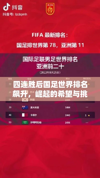 四連勝后國足世界排名飆升，崛起的希望與挑戰(zhàn)并存