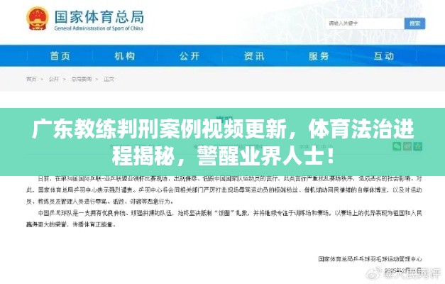 廣東教練判刑案例視頻更新，體育法治進(jìn)程揭秘，警醒業(yè)界人士！